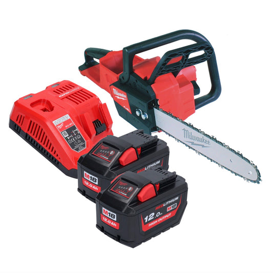 Tronçonneuse à batterie Milwaukee M18 FCHS35-122 18 V 35 cm 12,4 m/s (4933479679) + 2x batteries 12,0 Ah + chargeur