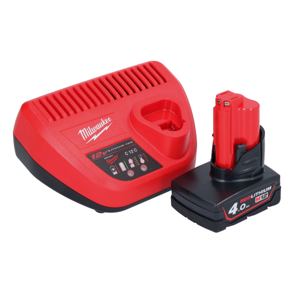 Cisaille à arbustes à batterie Milwaukee M12 FHT20-401 12 V 20 cm sans balais + 1x batterie 4,0 Ah + chargeur