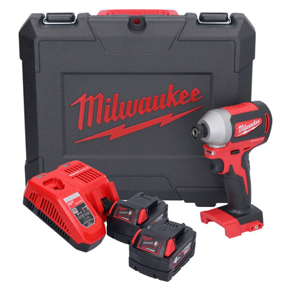 Clé à chocs sans fil Milwaukee M18 CBLID-402C 18 V 180 Nm 1/4" brushless + 2x batterie 4,0 Ah + chargeur + coffret (4933464534)