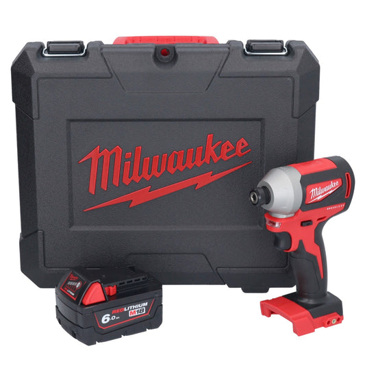 Clé à chocs sans fil Milwaukee M18 CBLID-601C 18 V 180 Nm 1/4" brushless + 1x batterie 6,0 Ah + coffret - sans chargeur