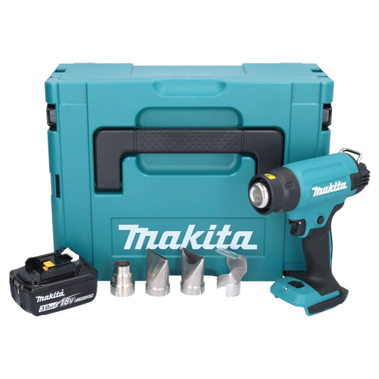 Souffleur à air chaud sur batterie Makita DHG 181 F1J 18 V 150 - 550°C + 1x batterie 3,0 Ah + Makpac - sans chargeur