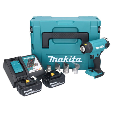 Souffleur à air chaud sur batterie Makita DHG 181 RMJ 18 V 150 - 550°C + 2x batteries 4,0 Ah + chargeur + Makpac