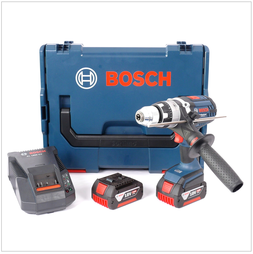 Bosch GSB 18 VE-2-LI Akku Schlagbohrschrauber 18V 80Nm + 2x Akku 4,0Ah + Ladegerät + L-Boxx - Toolbrothers