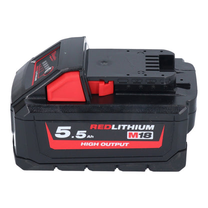 Milwaukee M18 HB 5,5 Akku Set 4x 18 V 5,5 Ah / 5500 mAh Li-Ion High Output ( 4x 4932464712 ) mit Ladestandsanzeige