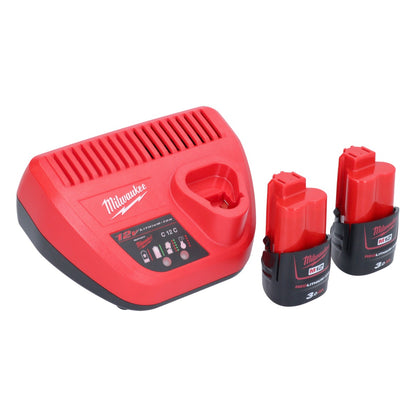 Milwaukee M12 RCDAB+-302 radio à batterie DAB+ 12 V + 2x batteries 3,0 Ah + chargeur