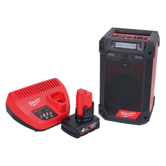 Milwaukee M12 RCDAB+-401 radio à batterie DAB+ 12 V + 1x batterie 4,0 Ah + chargeur