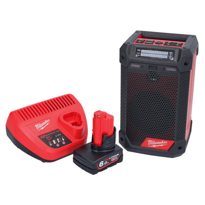 Milwaukee M12 RCDAB+-601 Akku Radio DAB+ 12 V + 1x Akku 6,0 Ah + Ladegerät