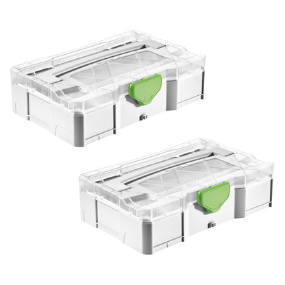 Festool T-LOC SYS MINI 1 TL TRA MINI Systainer 2 Stk. ( 2x 203813 ) Kleinteile Koffer transparenter Deckel koppelbar mit SYS-MINI 1 und 3 TL - Toolbrothers