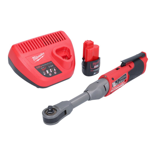 Milwaukee M12 FIR38LR-301 cliquet à batterie long 12 V 75 Nm 3/8" 1/4" + 1x batterie 3,0 Ah + chargeur