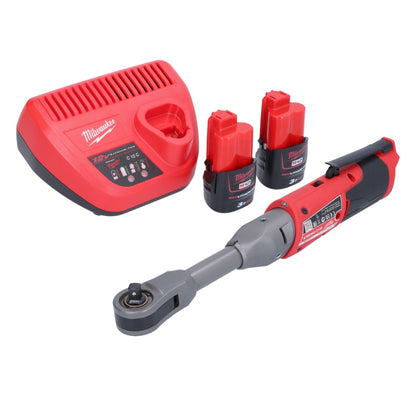 Milwaukee M12 FIR38LR-302 Akku Ratsche lang 12 V 75 Nm 3/8" 1/4" + 2x Akku 3,0 Ah + Ladegerät