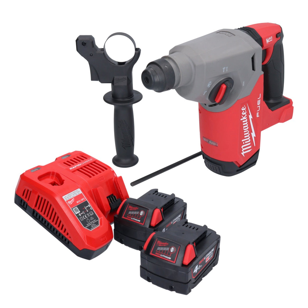 Milwaukee M18 FH-402 Akku Bohrhammer 18 V 2,5 J SDS plus Brushless + 2x Akku 4,0 Ah + Ladegerät