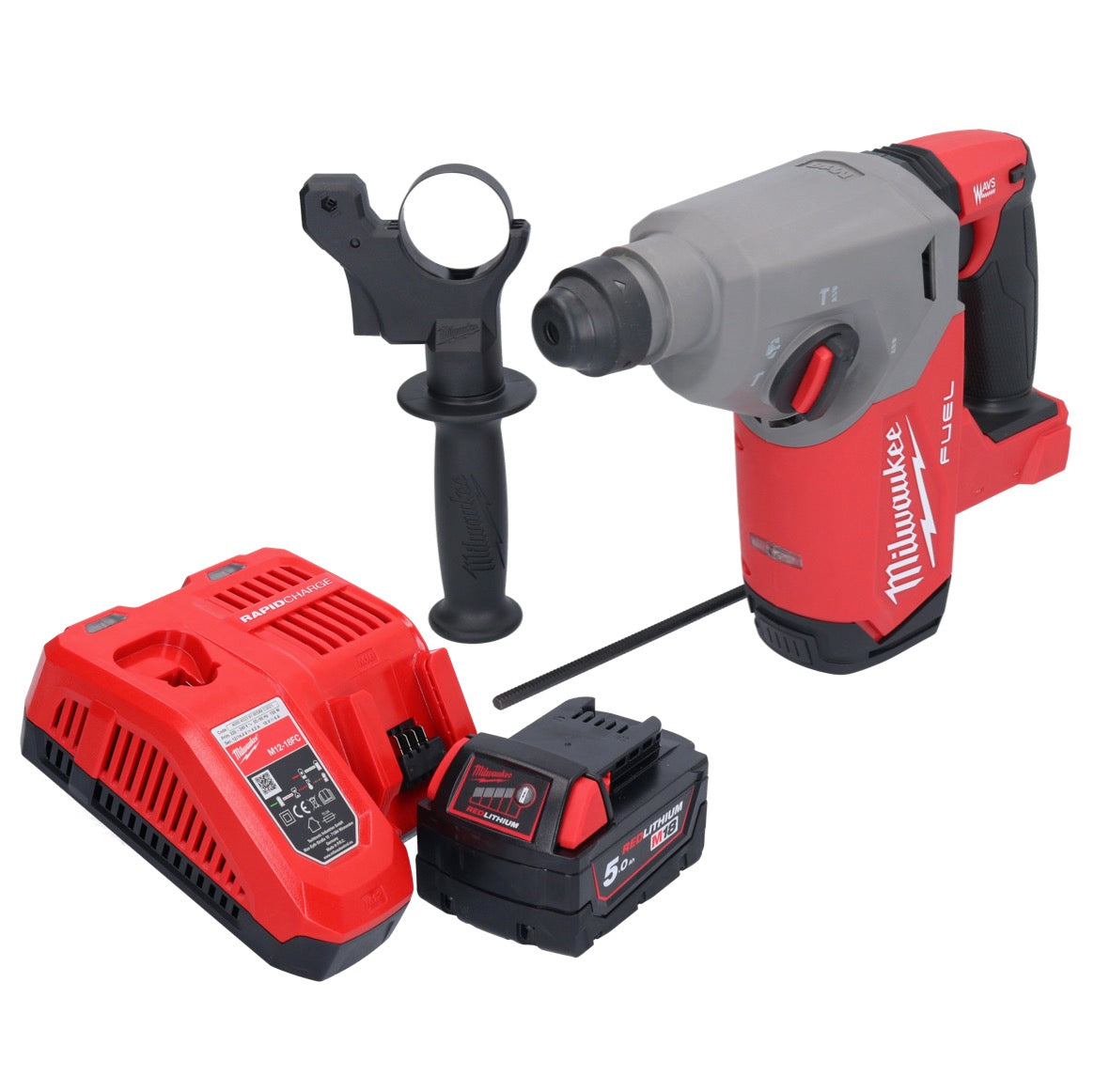 Marteau perforateur à batterie Milwaukee M18 FH-501 18 V 2,5 J SDS plus brushless + 1x batterie 5,0 Ah + chargeur