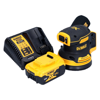 DeWalt DCW 210 P1 Akku Exzenterschleifer 18 V 125 mm Brushless + 1x Akku 5,0 Ah + Ladegerät - Toolbrothers