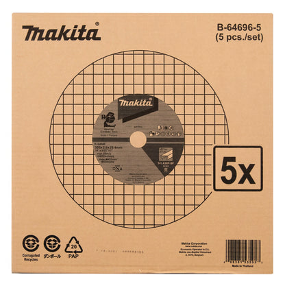 Makita B-64696-5 Trennscheibe 355 x 2,5 x 25,4 mm A36P 5 Stück für Stahl - Toolbrothers