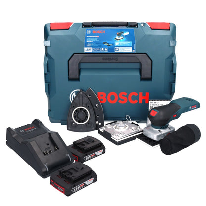 Bosch GSS 18V-13 Akku Schwingschleifer 18 V + 2x Akku 2,0 Ah + Ladegerät + L-BOXX