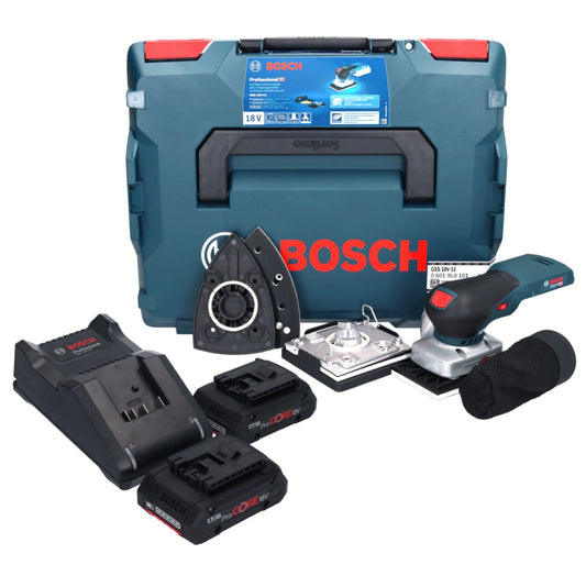 Bosch GSS 18V-13 Akku Schwingschleifer 18 V + 2x ProCORE Akku 4,0 Ah + Ladegerät + L-BOXX
