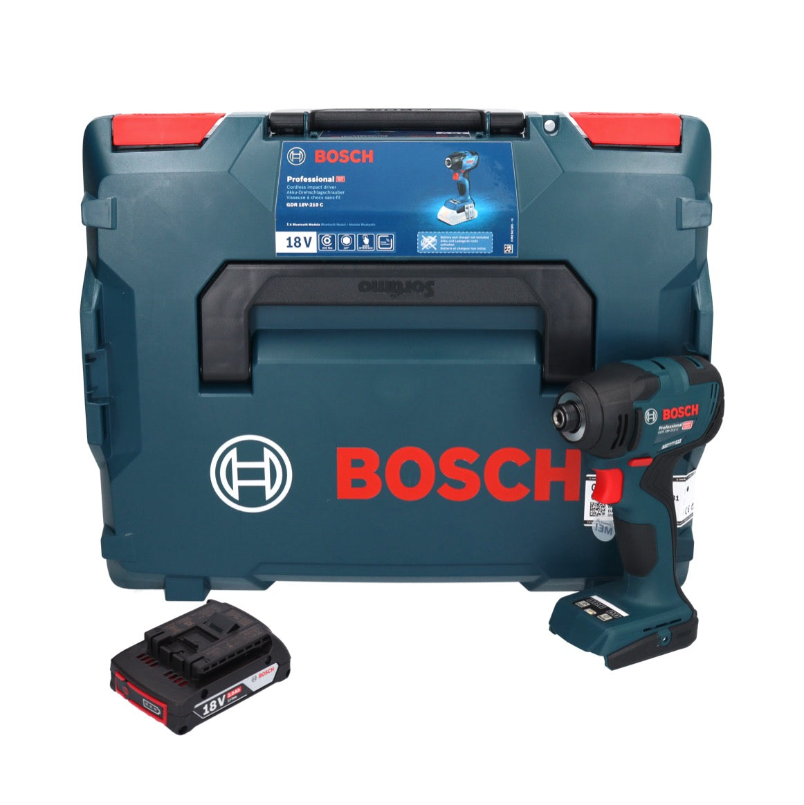 Bosch GDR 18V-210 C Professional Akku Drehschlagschrauber 18 V 210 Nm 1/4" + 1x Akku 2,0 Ah + L-BOXX - ohne Ladegerät - Toolbrothers