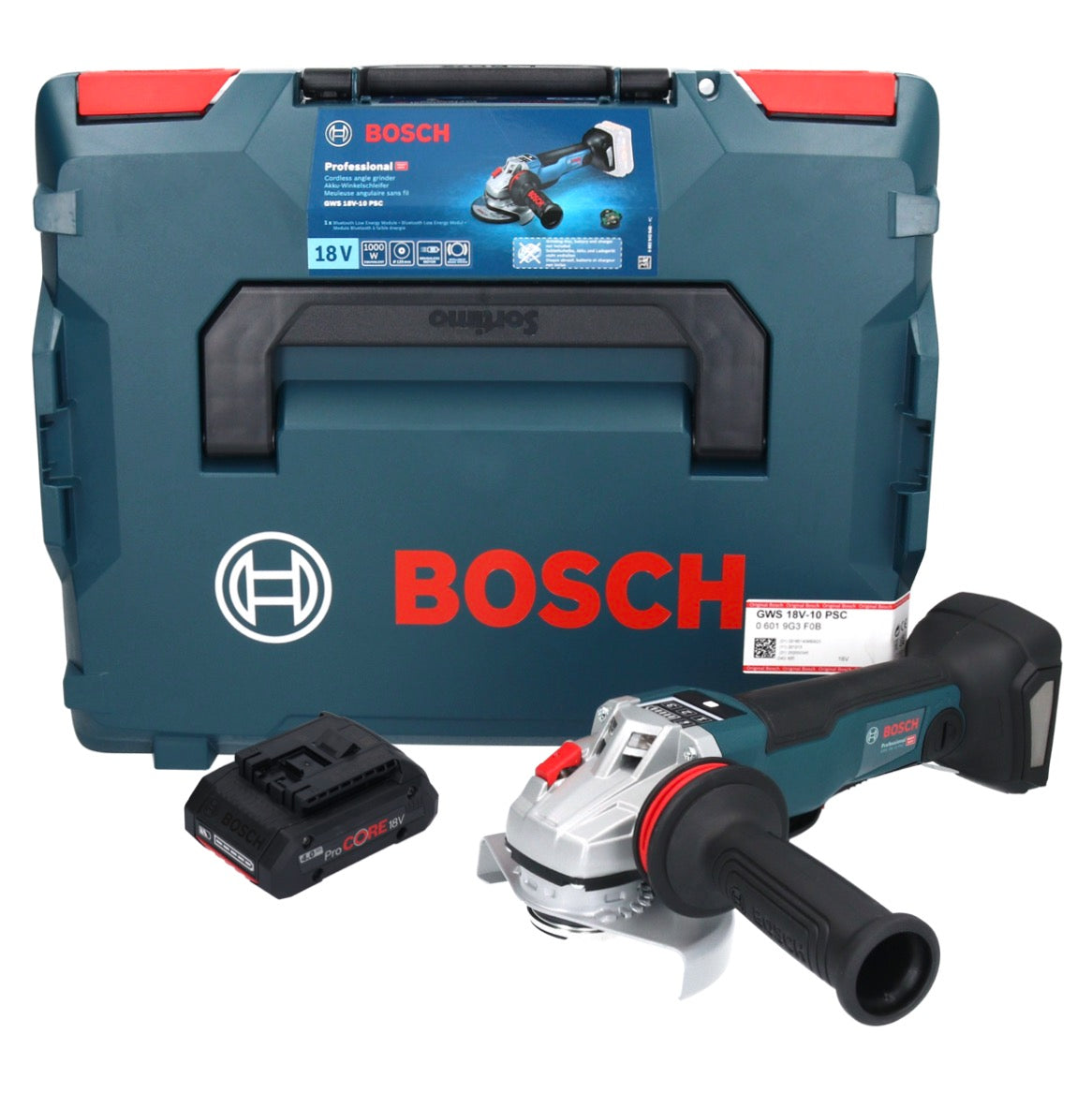 Bosch GWS 18V-10 PSC Professional Akku Winkelschleifer 18 V 125 mm Brushless + 1x ProCORE Akku 4,0 Ah + L-Boxx - ohne Ladegerät - Toolbrothers