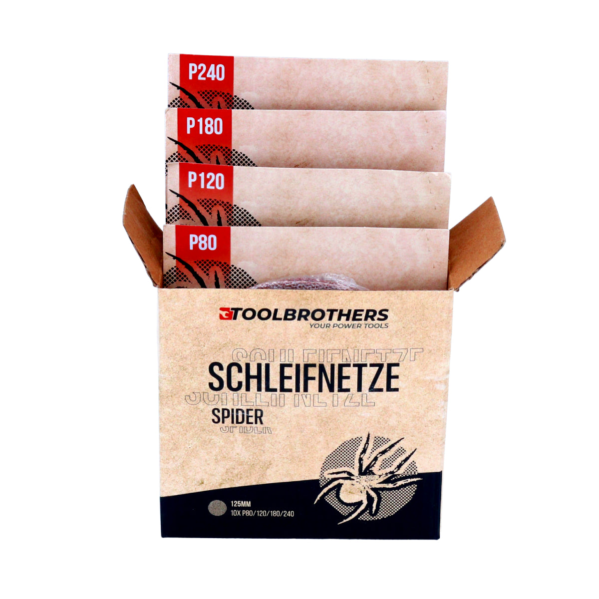 Güde EXS 125 E Exzenterschleifer 380 Watt 125 mm ( 58130 ) + 1x Toolbrothers SPIDER Netzschleifmittel Set - Toolbrothers