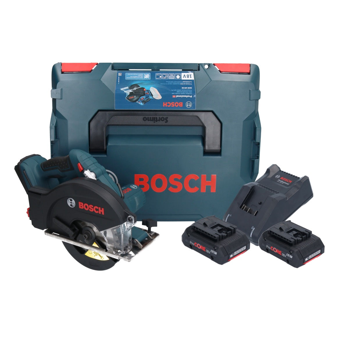 Bosch GKM 18V-50 Professional Akku Metall Handkreissäge 18 V 136 mm Brushless + 2x ProCORE Akku 4,0 Ah + Ladegerät + L-Boxx - Toolbrothers