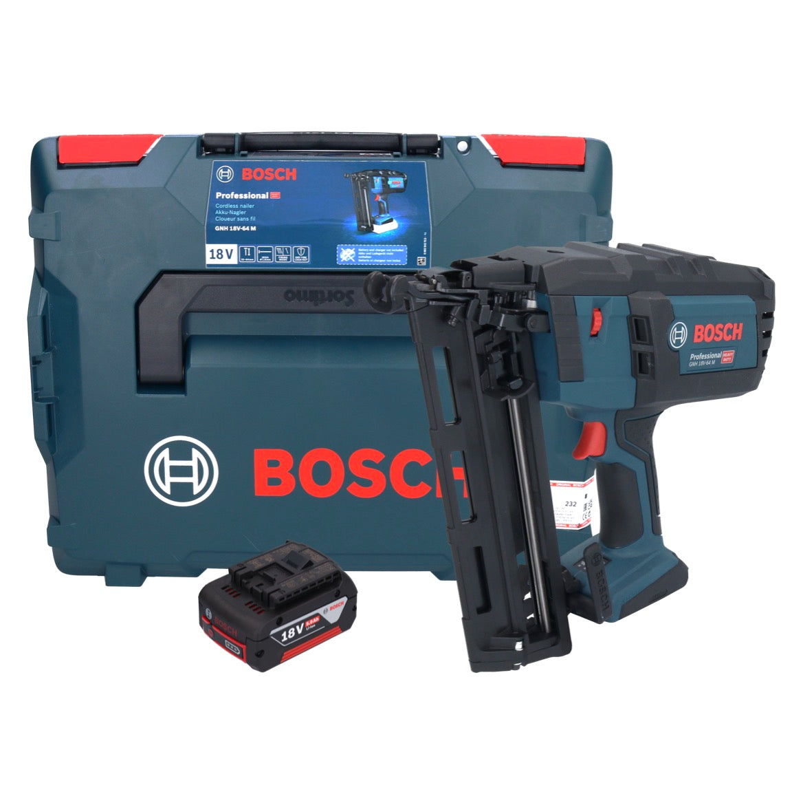 Bosch GNH 18V-64 M Professional Akku Nagler 18 V 64 mm + 1x Akku 5,0 Ah + L-BOXX - ohne Ladegerät - Toolbrothers