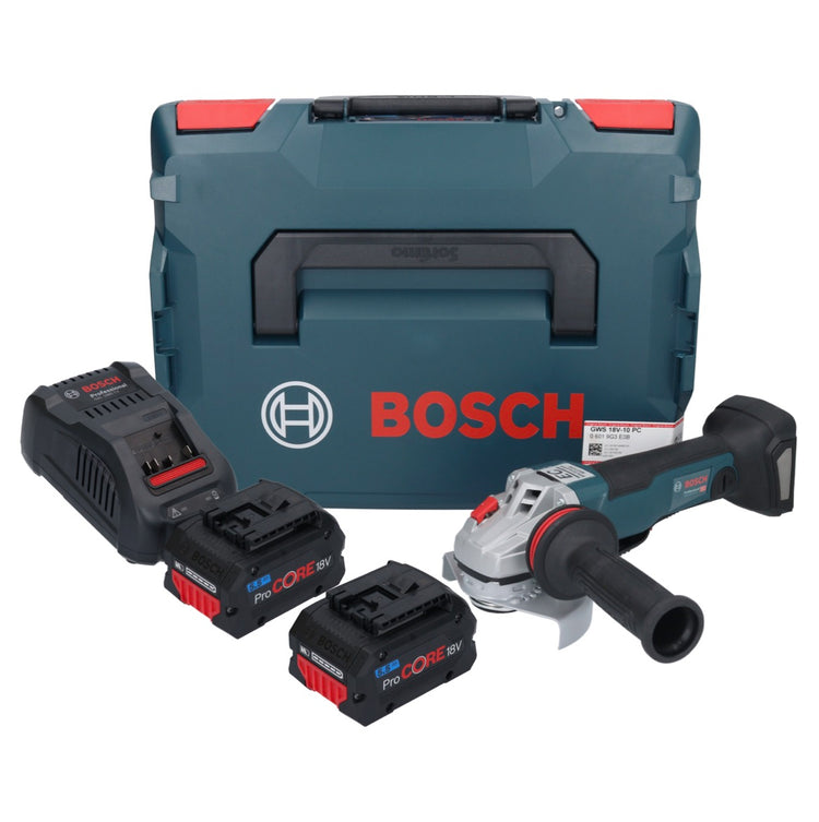 Bosch GWS 18V-10 PC Professional Akku Winkelschleifer 18 V 125 mm Brushless + 2x ProCORE Akku 5,5 Ah + Ladegerät + L-Boxx - Toolbrothers