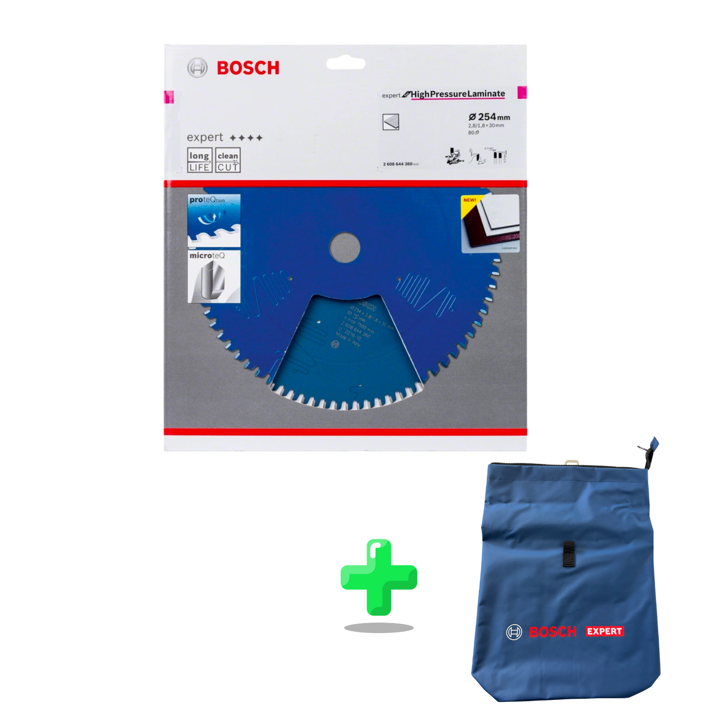 Bosch Expert for High Pressure Laminate Kreissägeblatt + Bosch Expert Rucksack