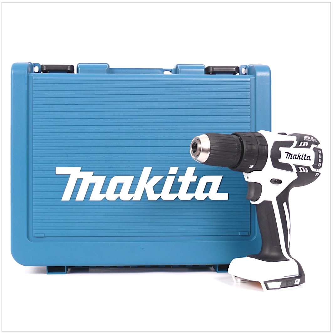 Makita DHP 459 ZK 18 V Li-Ion Akku Schlagbohrschrauber in Weiss inkl. Transportkoffer aus Kunststoff - Toolbrothers