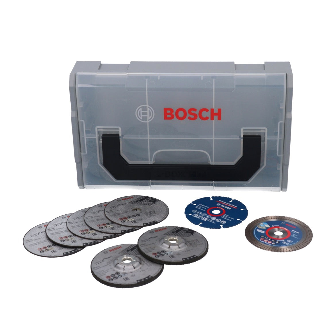 Bosch L-Boxx Mini Trennscheibe Schruppscheibe Set 76 x 10 mm 9 tlg. ( 061599764G ) - Nachfolger von ( 06159975VC ) - Toolbrothers