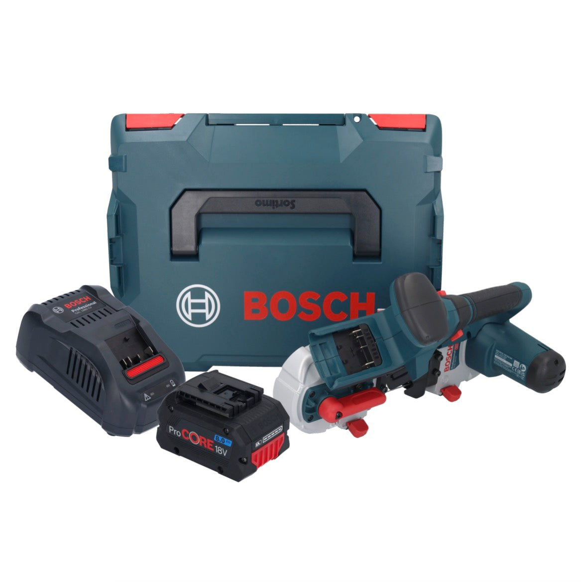 Scie à ruban sans fil Bosch GCB 18V-63 Professional 18 V 63,5 mm + 1x batterie ProCORE 8,0 Ah + chargeur + L-Boxx