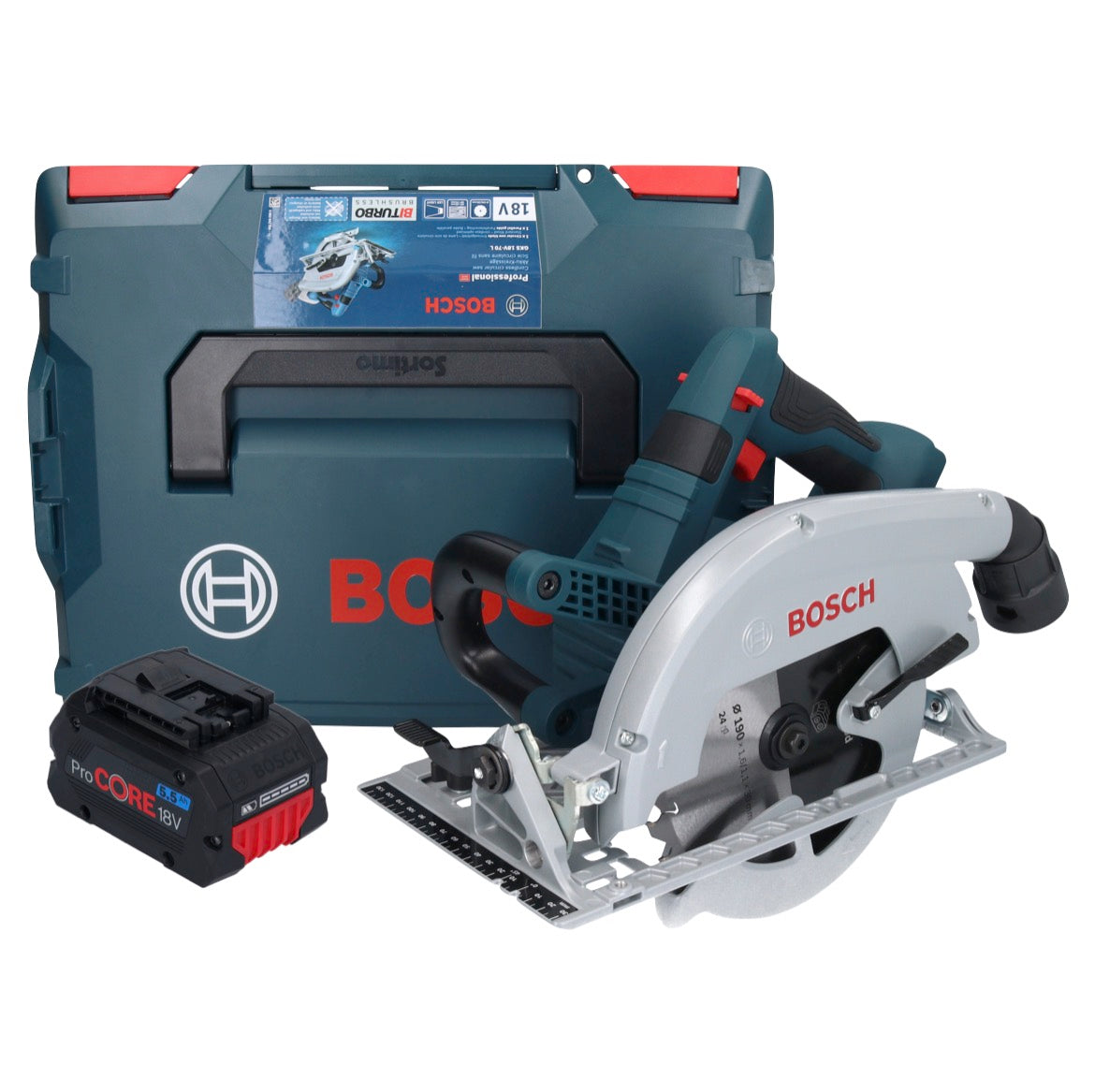 Bosch GKS 18V-70 L Akku Kreissäge 18 V Brushless 190 mm BITURBO + 1x ProCORE Akku 5,5 Ah + L-Boxx - ohne Ladegerät - Toolbrothers