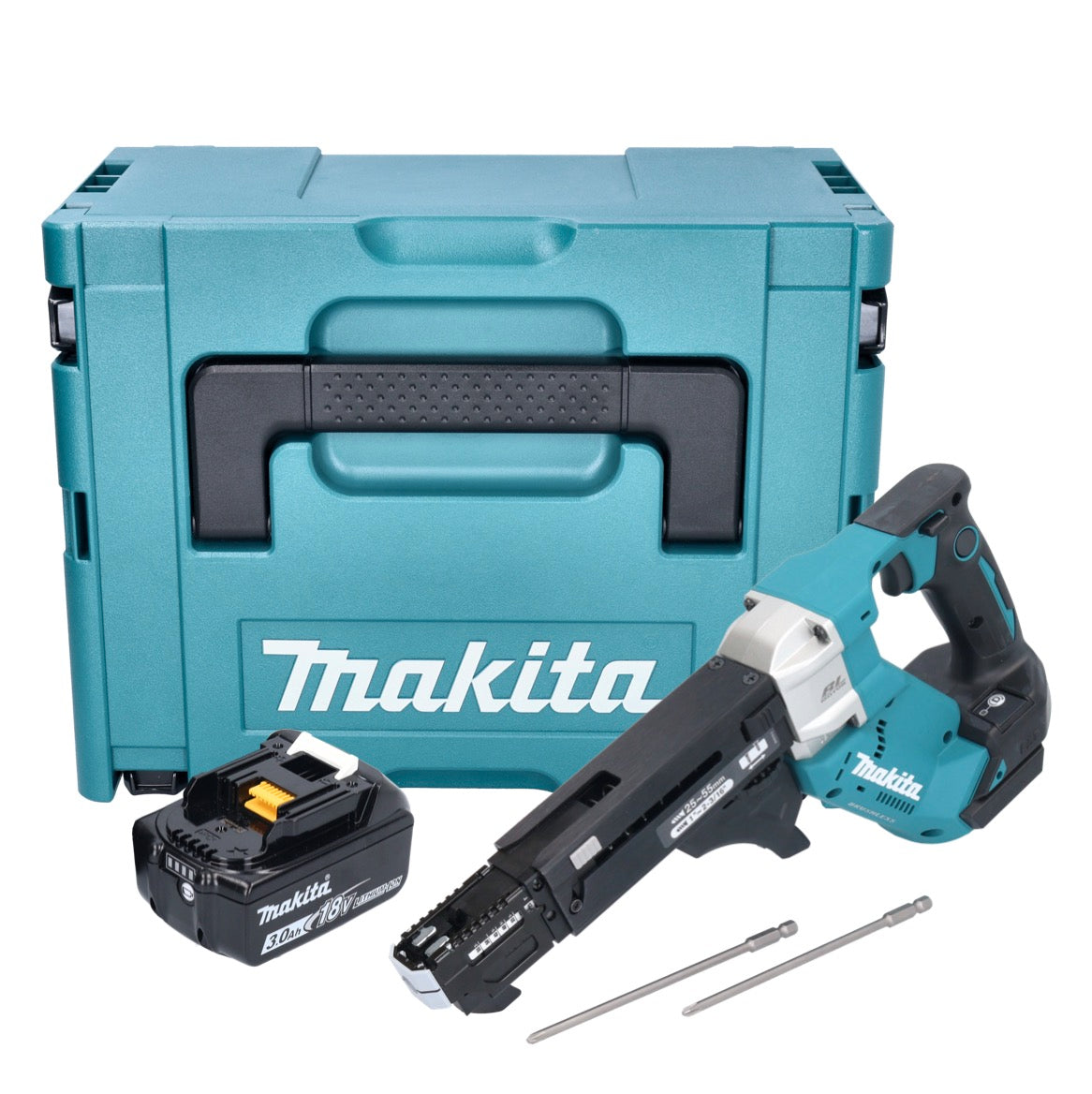 Makita DFR 551 F1J Akku Magazinschrauber 18 V 25 - 55 mm Brushless + 1x Akku 3,0 Ah + Makpac - ohne Ladegerät - Toolbrothers