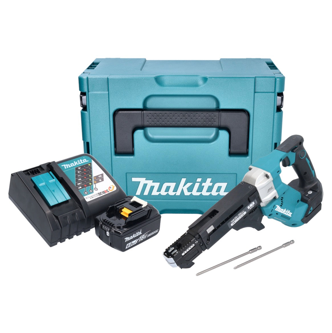 Makita DFR 551 RG1J Akku Magazinschrauber 18 V 25 - 55 mm Brushless + 1x Akku 6,0 Ah + Ladegerät + Makpac - Toolbrothers