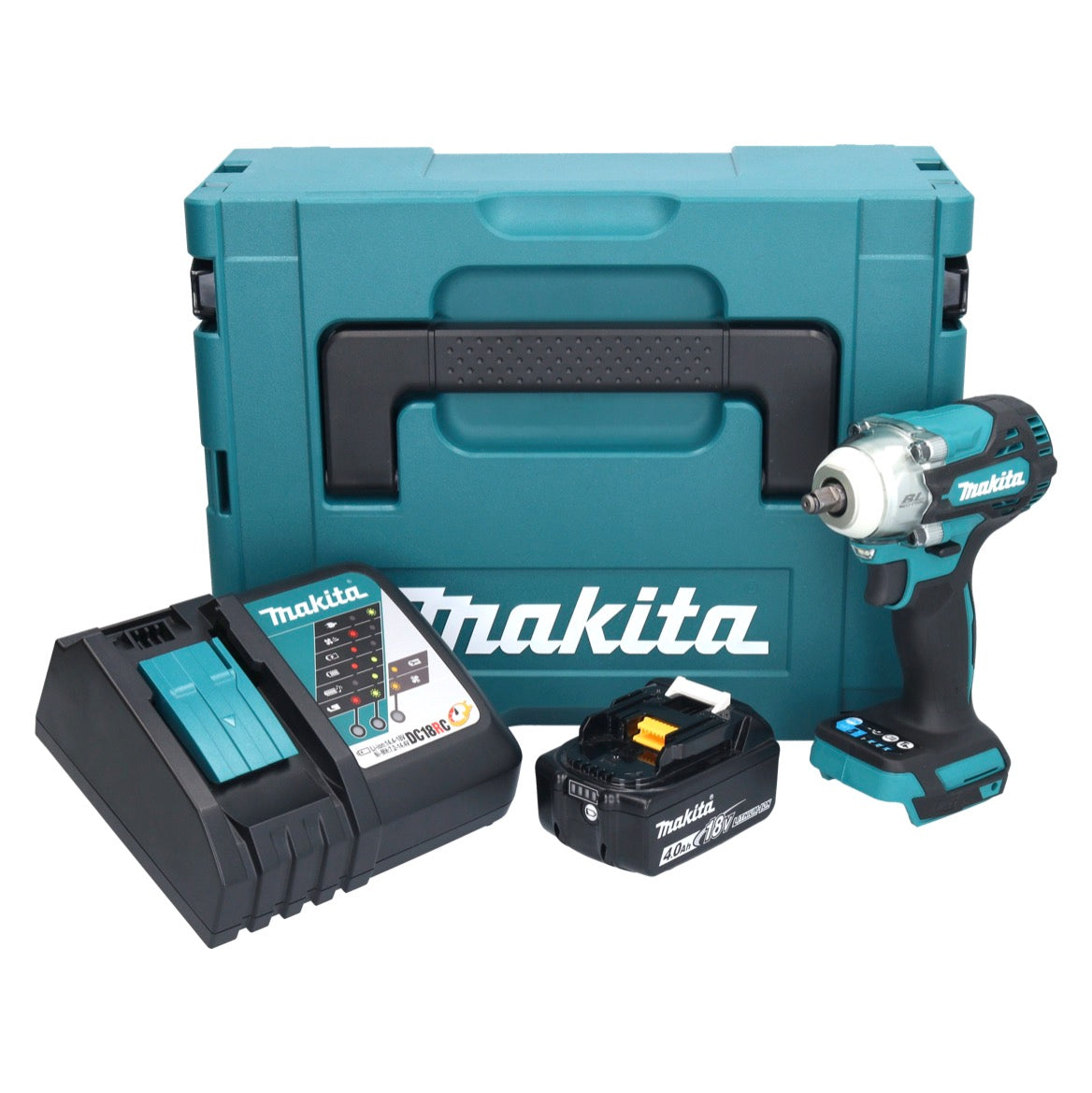 Makita DTW 302 RM1J Akku Schlagschrauber 18 V 300 Nm 3/8" Brushless + 1x Akku 4,0 Ah + Ladegerät + Makpac - Toolbrothers