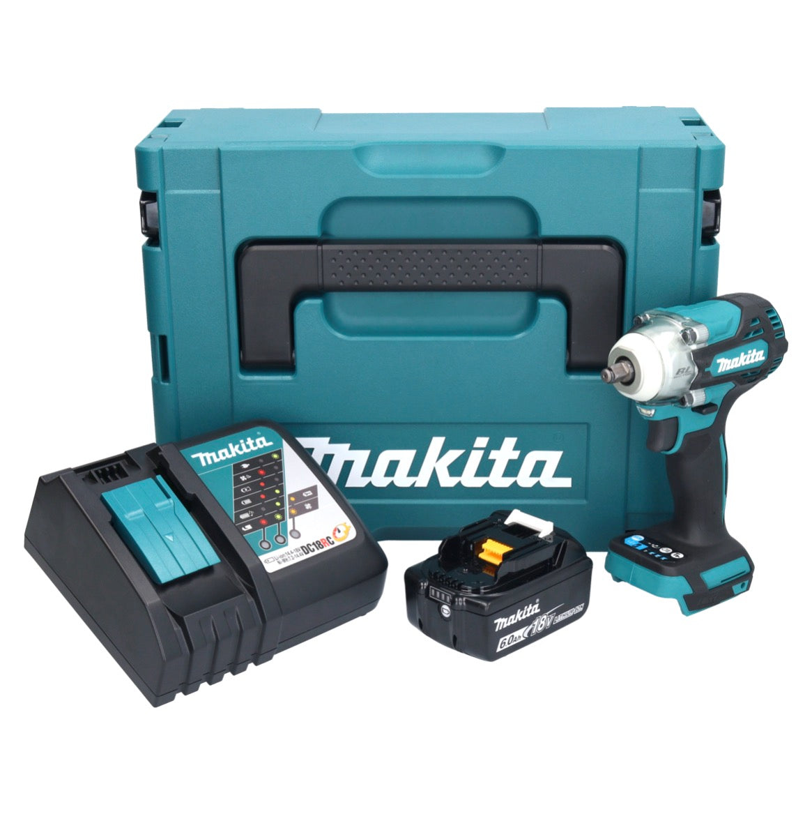 Makita DTW 302 RG1J Akku Schlagschrauber 18 V 300 Nm 3/8" Brushless + 1x Akku 6,0 Ah + Ladegerät + Makpac - Toolbrothers