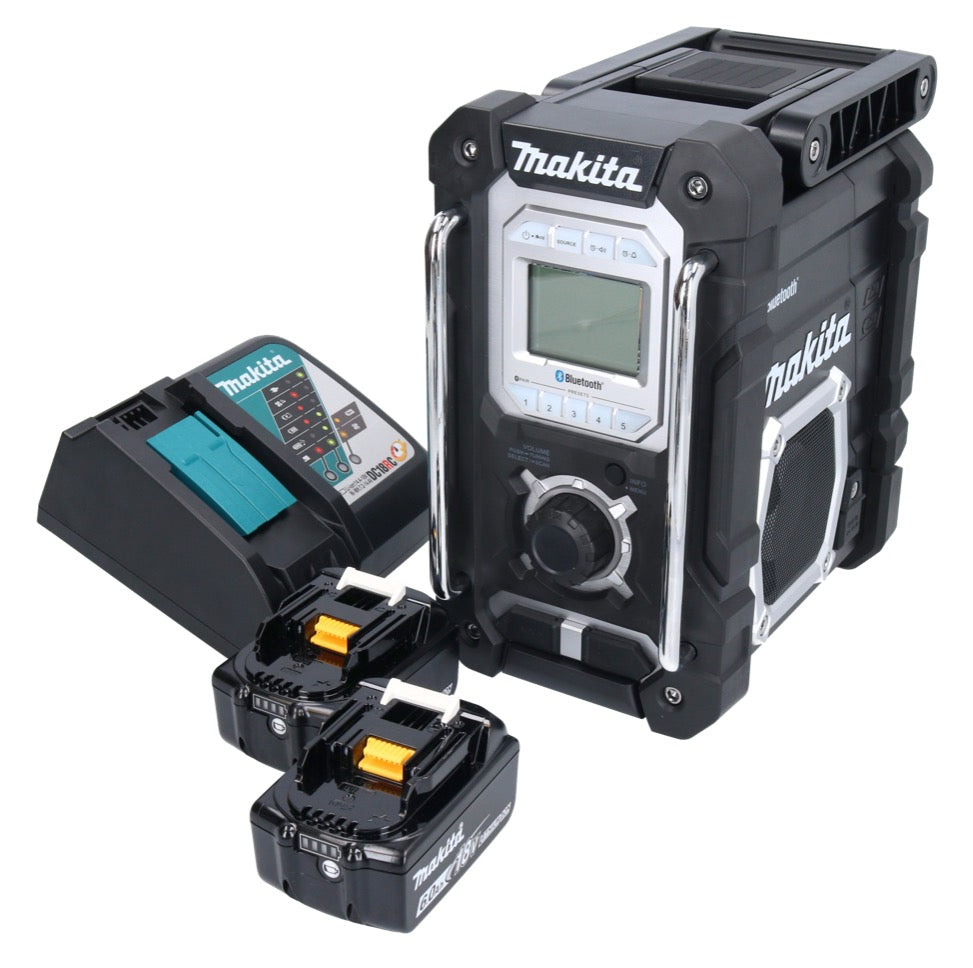 Makita DMR 108 RG Akku Radio 10,8 V - 18 V Bluetooth IP64 + 2x Akku 6,0 Ah + Ladegerät