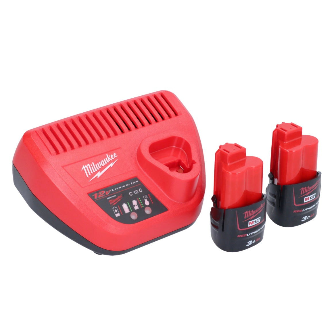 Outil rotatif à batterie Milwaukee C12 RT-302 12 V + 2x batteries 3,0 Ah + chargeur