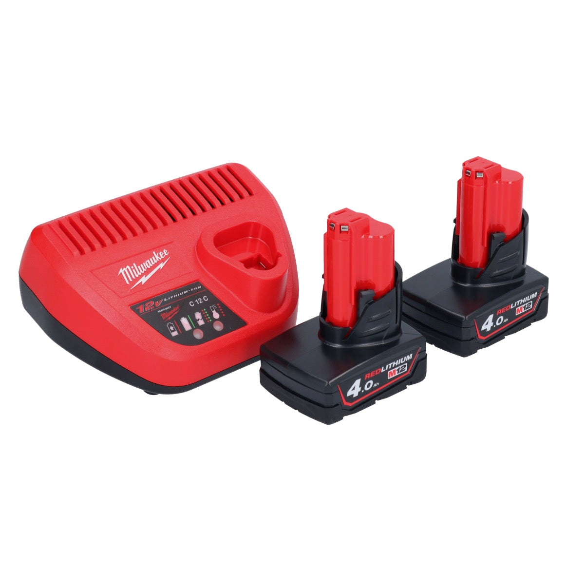 Outil rotatif à batterie Milwaukee C12 RT-402 12 V + 2x batteries 4,0 Ah + chargeur