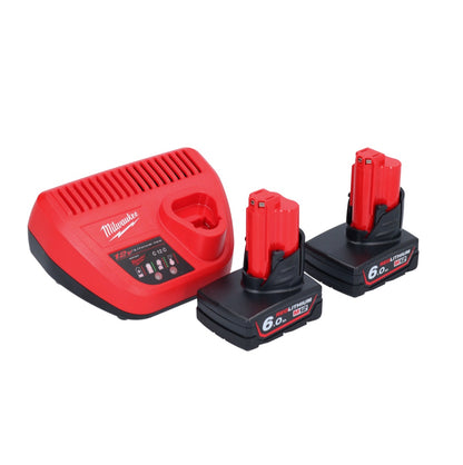 Outil rotatif à batterie Milwaukee C12 RT-602 12 V solo + 2x batterie 6,0 Ah + chargeur