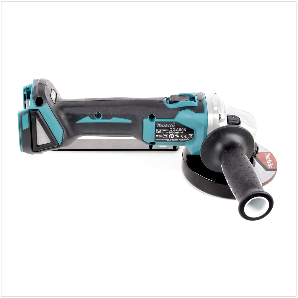 Makita DGA 506 Z Akku Winkelschleifer 18 V 125 mm Brushless Solo + Toolbrothers MANTIS Trennscheiben- Set - ohne Akku, ohne Ladegerät