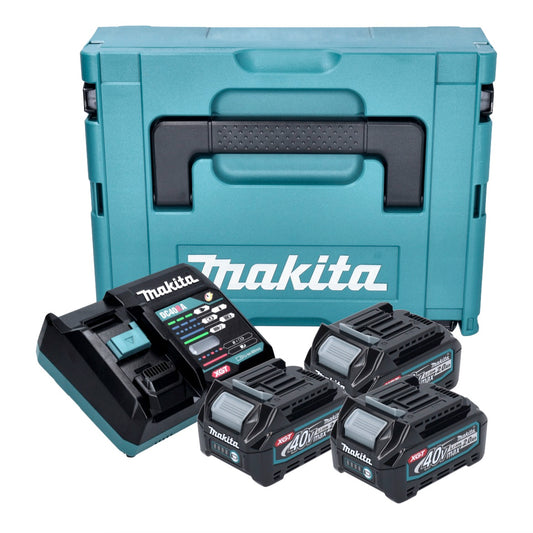 Kit source d'alimentation Makita 3x batterie BL 4020 40 V max. 2,0 Ah XGT + chargeur DC 40 RA + Makpac