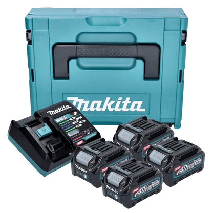 Kit source d'alimentation Makita 4x batterie BL 4020 40 V max. 2,0 Ah XGT + chargeur DC 40 RA + Makpac