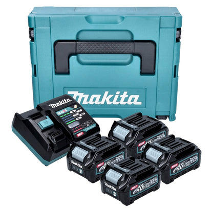 Kit source d'alimentation Makita 4x batterie BL 4025 40 V max. 2,5 Ah XGT + chargeur DC 40 RA + Makpac