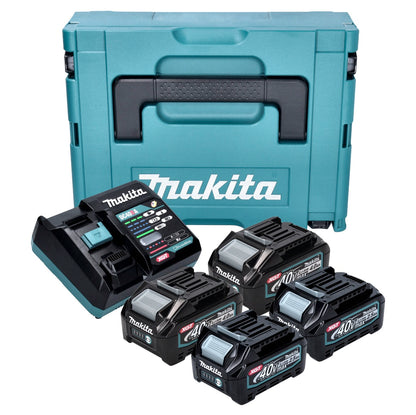 Kit source d'alimentation Makita 2x batterie BL 4025 40 V max. 2,5 Ah XGT + 2x batterie BL 4040 40 V max. 4,0 Ah XGT + chargeur DC 40 RA + Makpac.