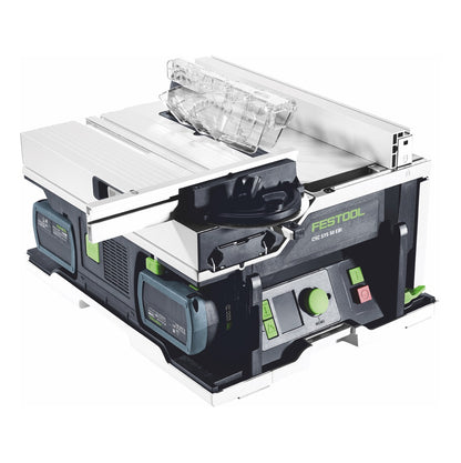 Festool CSC SYS 50 EBI-Set Akku Tischkreissäge 36 V ( 2x 18 V ) ( 577379 ) 168 mm Brushless + Untergestell + 2x Akku 5,0 Ah + Ladegerät + Systainer