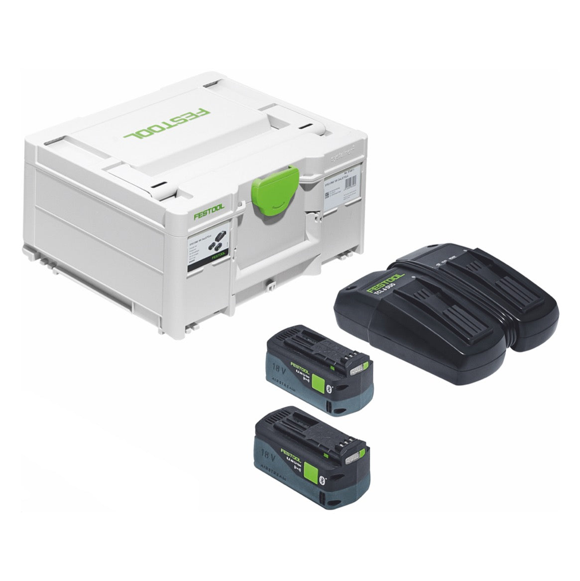 Festool CSC SYS 50 EBI set scie sur table à batterie 36 V (2x 18 V) (577379) 168 mm sans balais + châssis de base + 2x batterie 5,0 Ah + chargeur + systainer