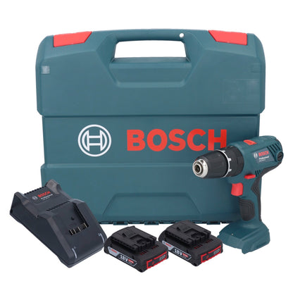 Bosch GSB 18V-21 Akku Schlagbohrschrauber 18 V 55 Nm + 2x Akku 2,0 Ah + Ladegerät + L-Case