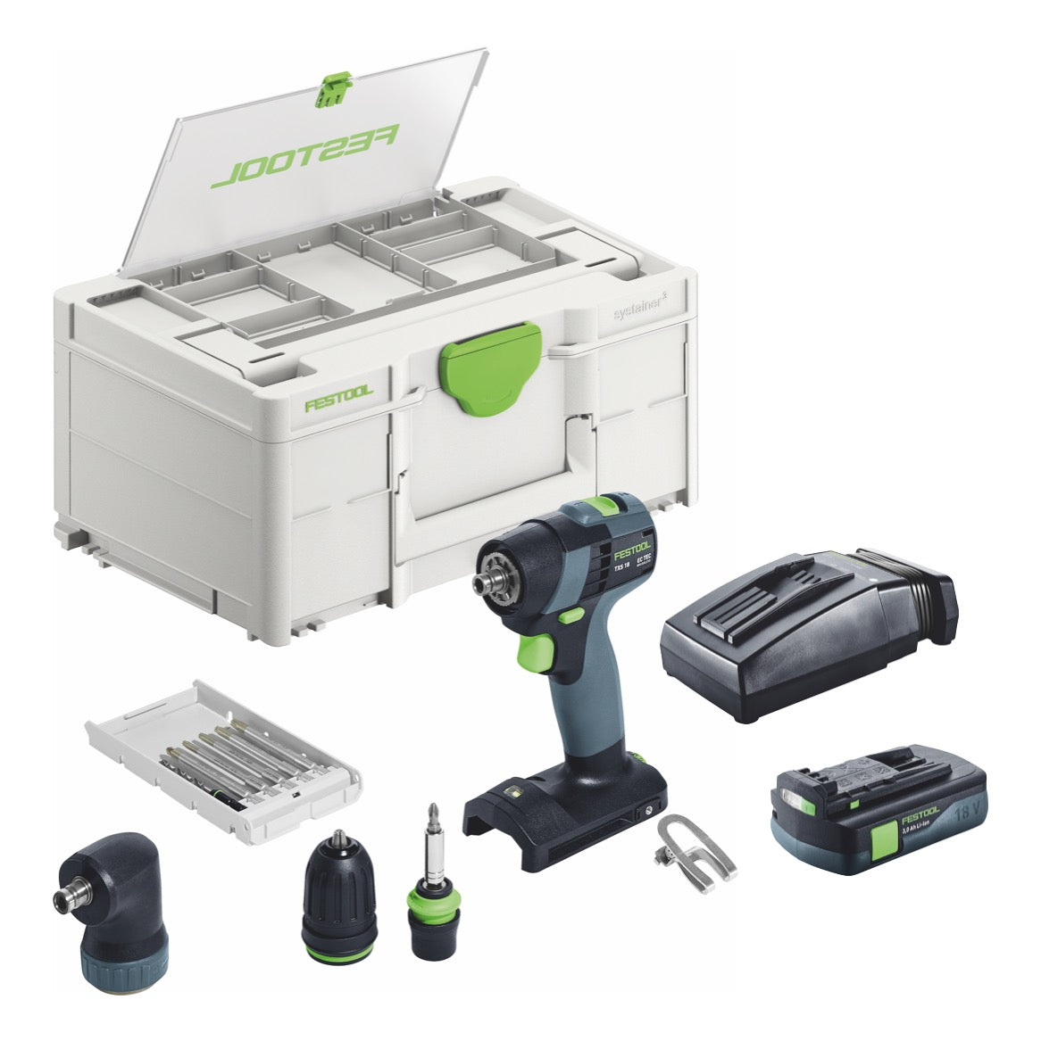 Festool TXS 18-Basic-Set Akku Bohrschrauber 18 V 40 Nm Brushless + 1x Akku 3,0 Ah + Ladegerät + Systainer - Toolbrothers