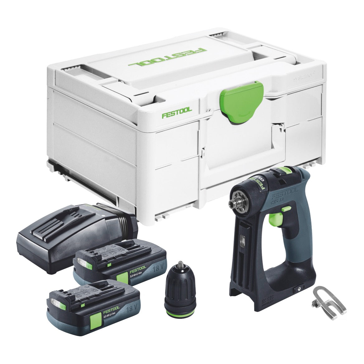 Festool CXS 18 Akku Bohrschrauber 18 V 40 Nm Brushless + 2x Akku 3,0 Ah + Ladegerät + Systainer - Toolbrothers