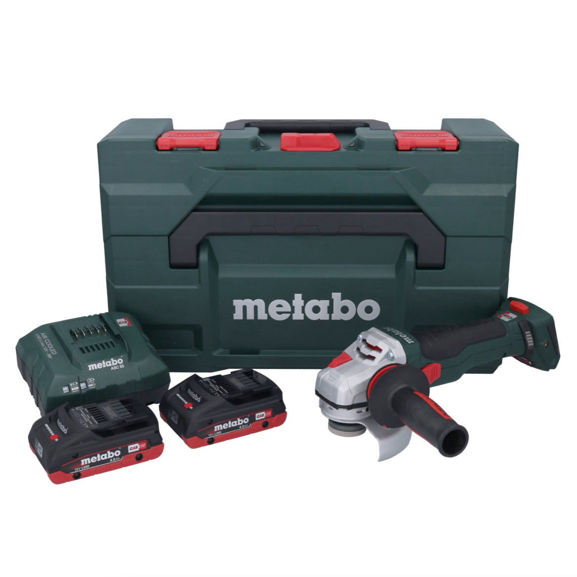 Metabo WB 18 LTX BL 15-125 Meuleuse d'angle sur batterie Quick 18 V 125 mm sans balais + 2x batterie 4,0 Ah + chargeur + métaBOX